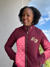 Load image into Gallery viewer, Suede Piping Quilted Padding Jacket with Embroidered Interpreter Symbol