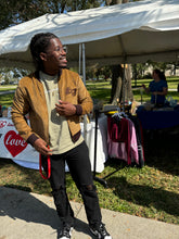 Load image into Gallery viewer, Interpreter Brown Corduroy Bomber Jacket