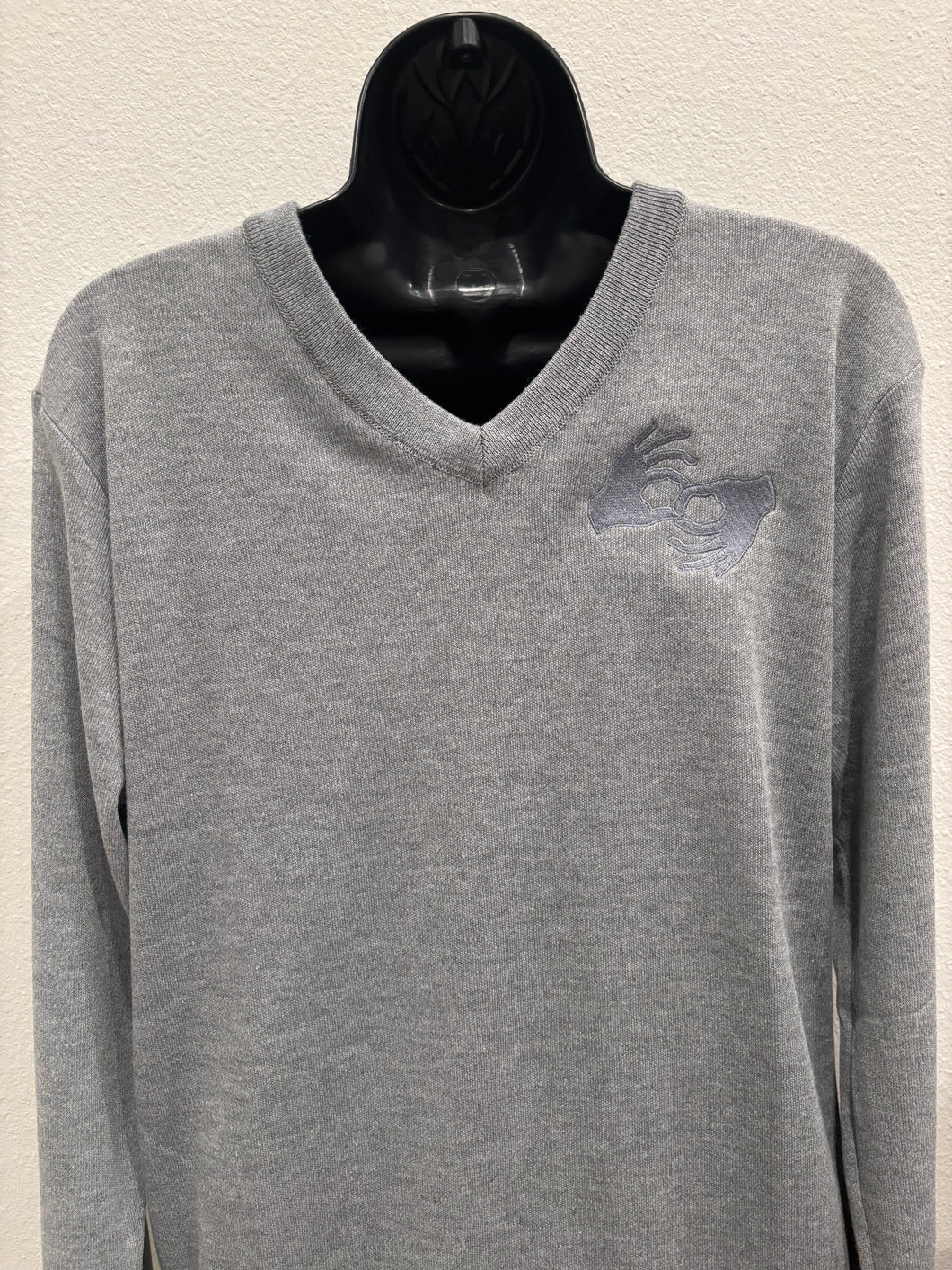 V-Neck Knit Embroidered Sweater