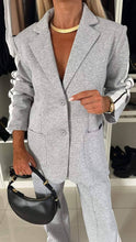 Load image into Gallery viewer, Two Piece Casual Blazer Set Wide Leg Pants
